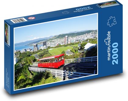 Wellington - Nový Zéland - lanovka - Puzzle 2000 dílků, rozměr 90x60 cm