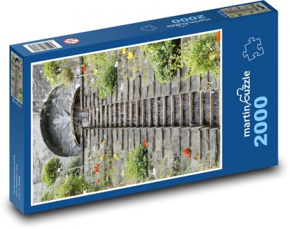 Vodné schody - vodopád, dekorácie - Puzzle 2000 dielikov, rozmer 90x60 cm 