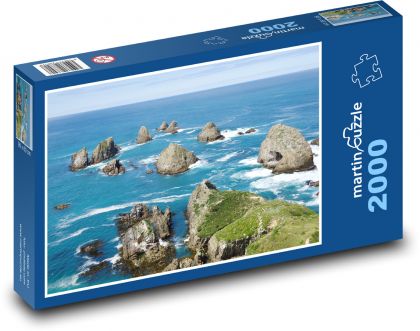 Nový Zéland - pacific, oceán - puzzle 2000 dílků