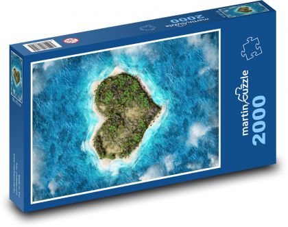 Ostrov - srdce, oceán - Puzzle 2000 dielikov, rozmer 90x60 cm 