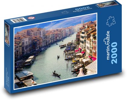 Benátky - Canal Grande, gondoliér  - Puzzle 2000 dílků, rozměr 90x60 cm