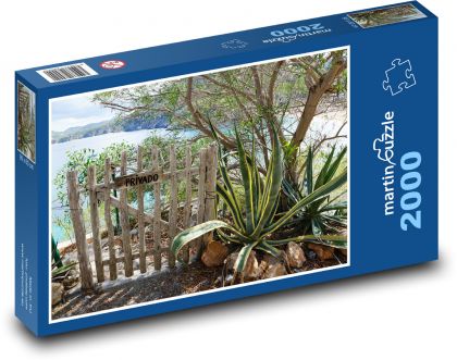 Fence - tree, sea - Puzzle 2000 pieces, size 90x60 cm 