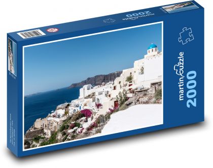 Santorini - Řecko, ostrov - Puzzle 2000 dílků, rozměr 90x60 cm