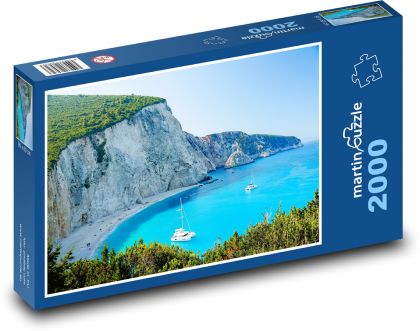 Pláž - útes, lode - Puzzle 2000 dielikov, rozmer 90x60 cm 