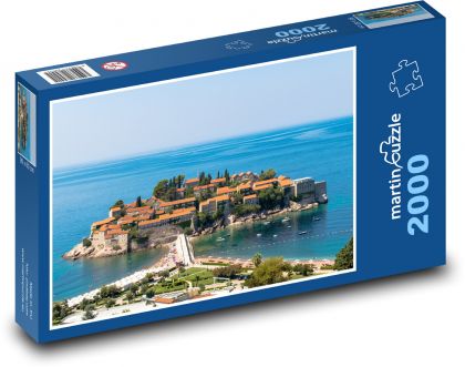 Sveti Stefan - Čierna Hora, ostrov - Puzzle 2000 dielikov, rozmer 90x60 cm 