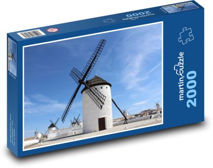 Windmühle - Stadt, Himmel - Puzzle - 2000 Teile
