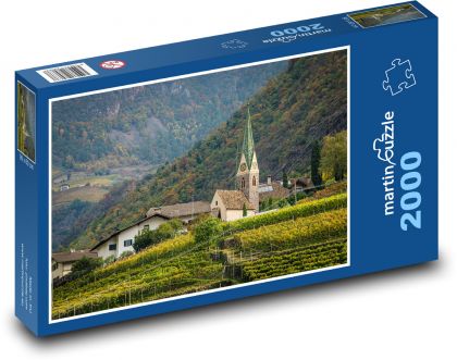 Vineyards - autumn, city - Puzzle 2000 pieces, size 90x60 cm 