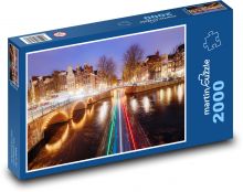 Amstrdam - kanály, Nizozemí Puzzle 2000 - 90x60 cm