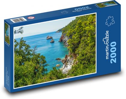 Řecko - Skopelos, moře - Puzzle 2000 dílků, rozměr 90x60 cm