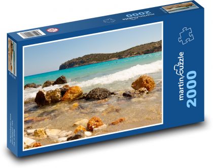 Pláž - skaly, more - Puzzle 2000 dielikov, rozmer 90x60 cm 