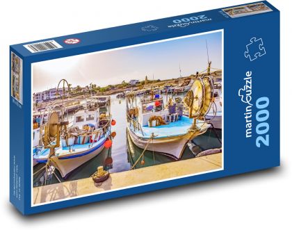 Rybářský přístav - moře, lodě  - Puzzle 2000 dílků, rozměr 90x60 cm