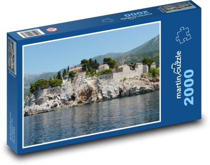 Budva - Černá hora, moře - Puzzle 2000 dílků, rozměr 90x60 cm