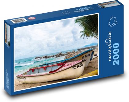 Lodě - pobřeží, moře - puzzle 2000 dílků
