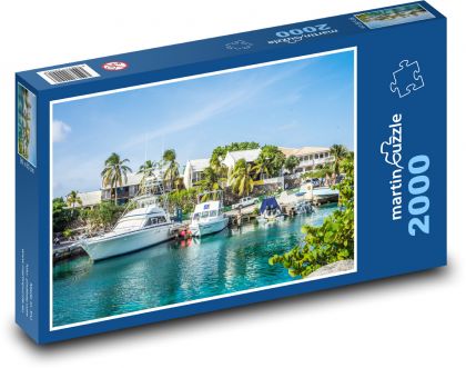 Lode - tropické, palmy - Puzzle 2000 dielikov, rozmer 90x60 cm 