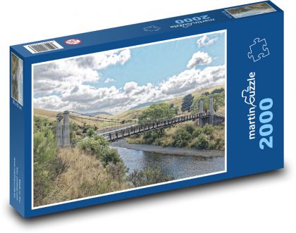 Nový Zéland - vysutý most, severní ostrov - Puzzle 2000 dílků, rozměr 90x60 cm