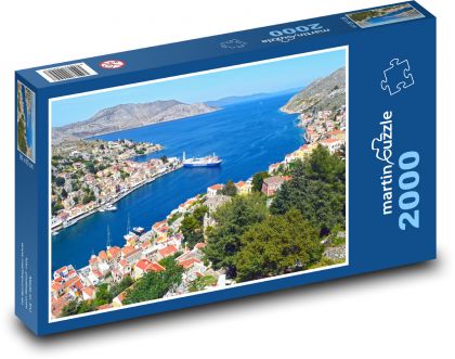 Ostrov Symi - Řecko, město  - Puzzle 2000 dílků, rozměr 90x60 cm