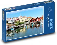 Budovy - domy, lode Puzzle 2000 dielikov - 90 x 60 cm