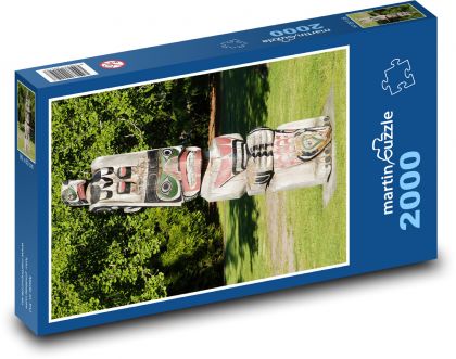 Nowa Zelandia - totem, posąg - Puzzle 2000 elementów, rozmiar 90x60 cm