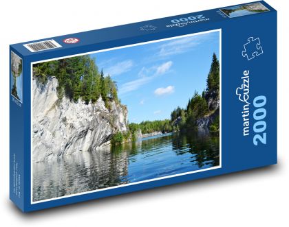 Felsen - Wasser, Bäume - Puzzle - 2000 Teile
