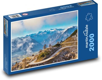 Příroda - hory, silnice - Puzzle 2000 dílků, rozměr 90x60 cm