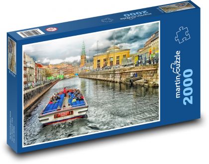 Kodaň - dánsky kanál - Puzzle 2000 dielikov, rozmer 90x60 cm 