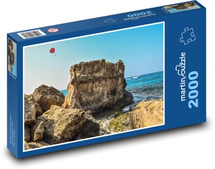 Skála - skalnaté pobřeží, moře - Puzzle 2000 dílků, rozměr 90x60 cm