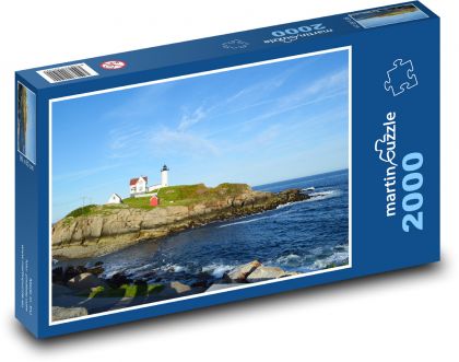 Moře - maják, pobřeží - puzzle 2000 dílků
