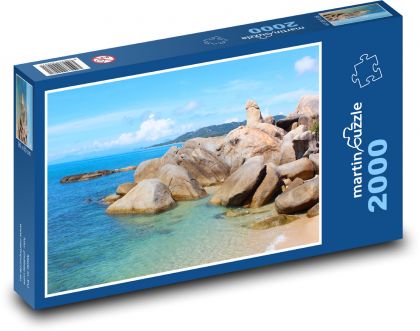 Wyspa - skały, plaża - Puzzle 2000 elementów, rozmiar 90x60 cm