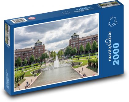 Mannheim - fontána, park - Puzzle 2000 dielikov, rozmer 90x60 cm 