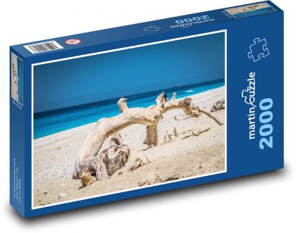 Grecja - wyspy, plaża - Puzzle 2000 elementów, rozmiar 90x60 cm