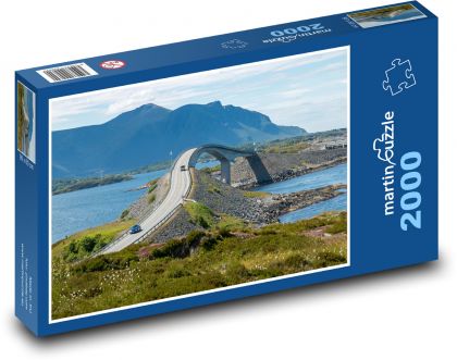 Droga - most, morze - Puzzle 2000 elementów, rozmiar 90x60 cm