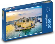 Malta - přístav, ostrov Puzzle 2000 dílků - 90 x 60 cm