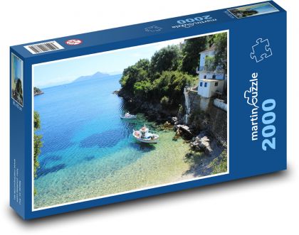 Řecko - moře, přístav - Puzzle 2000 dílků, rozměr 90x60 cm