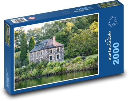 Najstaršia kamenná budova - Nový Zéland, dom - Puzzle 2000 dielikov, rozmer 90x60 cm 