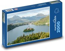 Jazero - ostrov, orientačný bod Puzzle 2000 dielikov - 90 x 60 cm