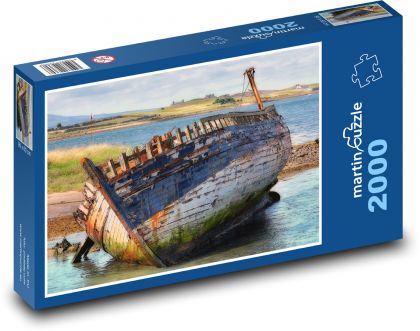 Vrak - záliv, pobrežie - Puzzle 2000 dielikov, rozmer 90x60 cm 
