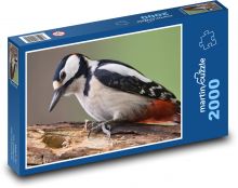 Strakapoud - vták, zviera Puzzle 2000 dielikov - 90 x 60 cm