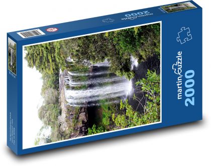 Vodopád - Nový Zéland, příroda - Puzzle 2000 dílků, rozměr 90x60 cm