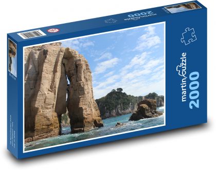 Nový Zéland - more, skaly - Puzzle 2000 dielikov, rozmer 90x60 cm 