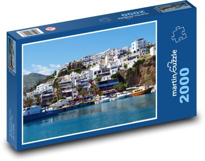 Kreta - Agia galini, morze - Puzzle 2000 elementów, rozmiar 90x60 cm