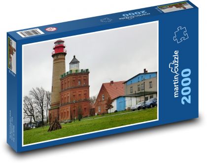 Mys Arkona - Německo, domy - Puzzle 2000 dílků, rozměr 90x60 cm