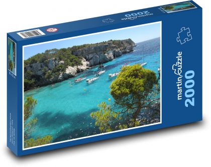 Ostrov Menorka - Španělsko, moře - Puzzle 2000 dílků, rozměr 90x60 cm