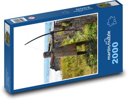 Lukostřelec - socha, pobřeží - puzzle 2000 dílků