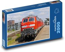 Vlak - nádraží Husum, Německo Puzzle 2000 - 90x60 cm