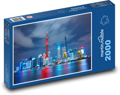 Buildings at night - architecture, city - Puzzle 2000 pieces, size 90x60 cm 