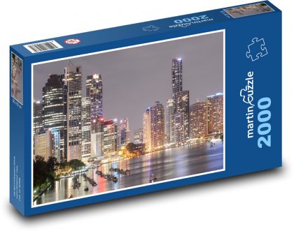 Southbank Brisbane - nočné mesto, Austrália - Puzzle 2000 dielikov, rozmer 90x60 cm 