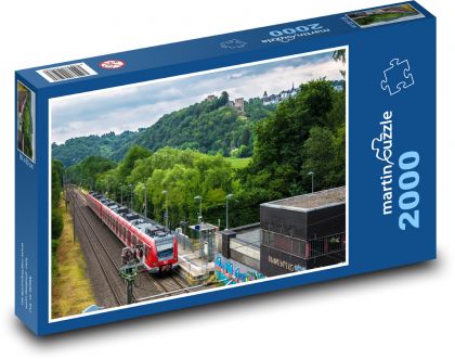 Vlak - stanice, nádraží - Puzzle 2000 dílků, rozměr 90x60 cm