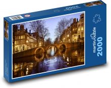 Amstrdam - kanály, Holandsko Puzzle 2000 dielikov - 90 x 60 cm