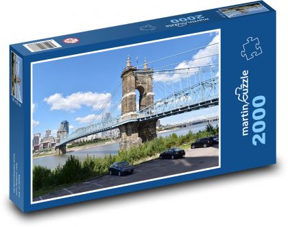 Roebling Bridge, river, city - Puzzle 2000 pieces, size 90x60 cm 