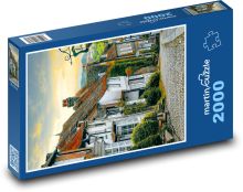 Ulice - domy, príroda Puzzle 2000 dielikov - 90 x 60 cm